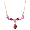 Thumbnail Image 1 of Multi-Shaped Garnet, Amethyst and Pink Tourmaline Scatter "Y" Necklace in 10K Rose Gold