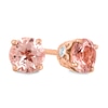Thumbnail Image 1 of 4.5mm Morganite and Diamond Accent Stud Earrings in 10K Rose Gold