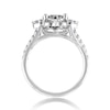 Thumbnail Image 2 of 1-1/2 CT. T.W. Multi-Diamond Floral Frame Split Shank Engagement Ring in 14K White Gold