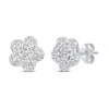 Thumbnail Image 1 of 1/2 CT. T.W. Composite Diamond Flower Stud Earrings in 14K White Gold