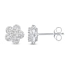 Thumbnail Image 2 of 1/2 CT. T.W. Composite Diamond Flower Stud Earrings in 14K White Gold