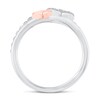 Thumbnail Image 2 of 1/6 CT. T.W. Diamond Double Hearts Ring in 14K Two-Tone Gold