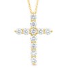 Thumbnail Image 0 of 1/2 CT. T.W. Diamond Cross Pendant in 14K Gold