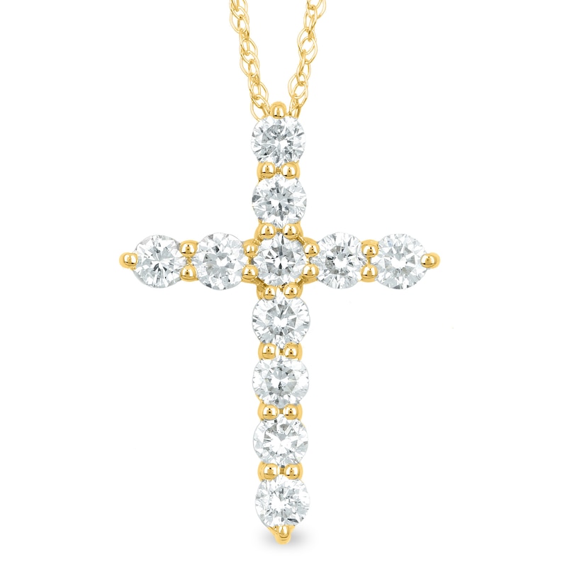 1/2 CT. T.W. Diamond Cross Pendant in 14K Gold