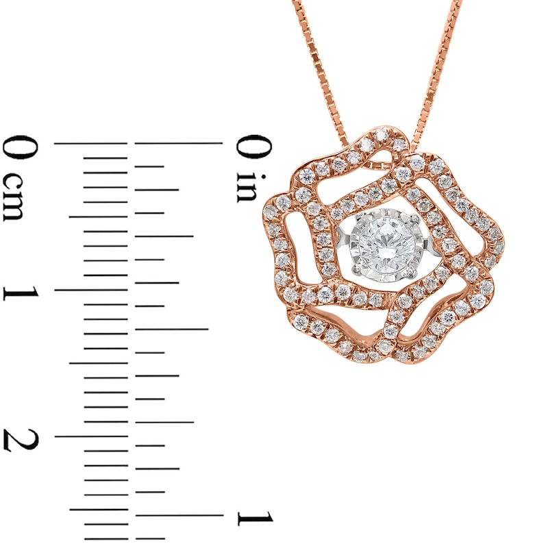 1/2 CT. T.W. Diamond Flower Pendant in 10K Rose Gold