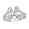 Thumbnail Image 1 of 1/2 CT. T.W. Diamond Butterfly Split Shank Ring in 10K White Gold