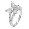 Thumbnail Image 2 of 1/2 CT. T.W. Diamond Butterfly Split Shank Ring in 10K White Gold