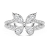 Thumbnail Image 3 of 1/2 CT. T.W. Diamond Butterfly Split Shank Ring in 10K White Gold