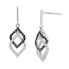 Thumbnail Image 0 of 1/2 CT. T.W. Enhanced Black and White Diamond Double Diamond-Shaped Drop Earrings in 10K White Gold