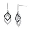 Thumbnail Image 1 of 1/2 CT. T.W. Enhanced Black and White Diamond Double Diamond-Shaped Drop Earrings in 10K White Gold