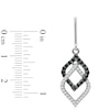 Thumbnail Image 1 of 1/2 CT. T.W. Enhanced Black and White Diamond Double Diamond-Shaped Drop Earrings in 10K White Gold