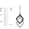 Thumbnail Image 2 of 1/2 CT. T.W. Enhanced Black and White Diamond Double Diamond-Shaped Drop Earrings in 10K White Gold