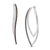 Thumbnail Image 0 of 3/4 CT. T.W. Enhanced Black and White Diamond Curved Hoop Earrings in 10K White Gold