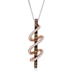 Thumbnail Image 1 of 1/2 CT. T.W. Champagne and White Diamond Squiggle Pendant in 10K Rose Gold