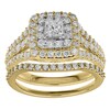 Thumbnail Image 1 of 1-1/2 CT. T.W. Princess-Cut Diamond Double Frame Multi-Row Bridal Set in 10K Gold