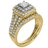 Thumbnail Image 2 of 1-1/2 CT. T.W. Princess-Cut Diamond Double Frame Multi-Row Bridal Set in 10K Gold