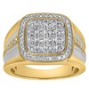 Thumbnail Image 1 of 1/2 CT. T.W. Composite Diamond Square Frame Ring in Sterling Silver with 14K Gold Plate - Size 10