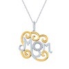 Thumbnail Image 1 of 1/10 CT. T.W. Diamond "MOM" Pendant in Sterling Silver with 14K Gold Plate