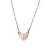 Thumbnail Image 1 of 1/8 CT. T.W. Diamond Half-and-Half Heart Necklace in Sterling Silver with 14K Rose Gold Plate