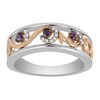 Thumbnail Image 1 of 1/6 CT. T.W. Enhanced Purple and White Diamond Swirl Band in Sterling Silver and 10K Rose Gold – Size 7