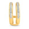 Thumbnail Image 1 of Men's 1/10 CT. T.W. Diamond Wedding Band in Sterling Silver with 14K Gold Plate