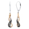 Thumbnail Image 0 of 1/4 CT. T.W. Enhanced Black and White Diamond Swirl Double Row Drop Earrings in 10K Two-Tone Gold