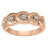Thumbnail Image 1 of 1/4 CT. T.W. Diamond Five Stone Heart Overlay Band in 10K Rose Gold