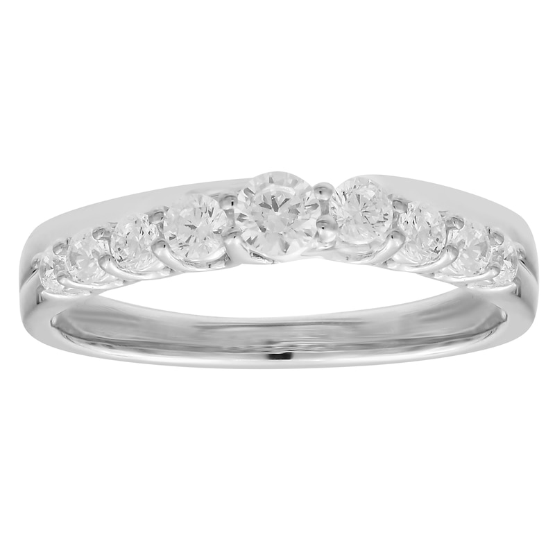 Main Image 1 of 1/2 CT. T.W. Diamond Graduated Band in 14K White Gold