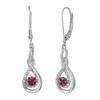 Thumbnail Image 0 of 1/4 CT. T.W. Composite Enhanced Purple and White Diamond Pear-Shaped Drop Earrings in Sterling Silver