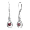 Thumbnail Image 1 of 1/4 CT. T.W. Composite Enhanced Purple and White Diamond Pear-Shaped Drop Earrings in Sterling Silver