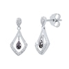 1/4 CT. T.W. Composite Enhanced Purple and White Diamond Kite-Shaped Drop Earrings in Sterling Silver