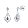 Thumbnail Image 1 of 1/4 CT. T.W. Composite Enhanced Purple and White Diamond Kite-Shaped Drop Earrings in Sterling Silver