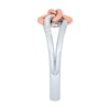 Thumbnail Image 3 of 1/10 CT. T.W. Diamond Pretzel Knot Crossover Ring in Sterling Silver and 10K Rose Gold – Size 7