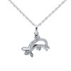 Thumbnail Image 1 of 1/10 CT. T.W. Diamond Dolphin Outline Pendant in Sterling Silver