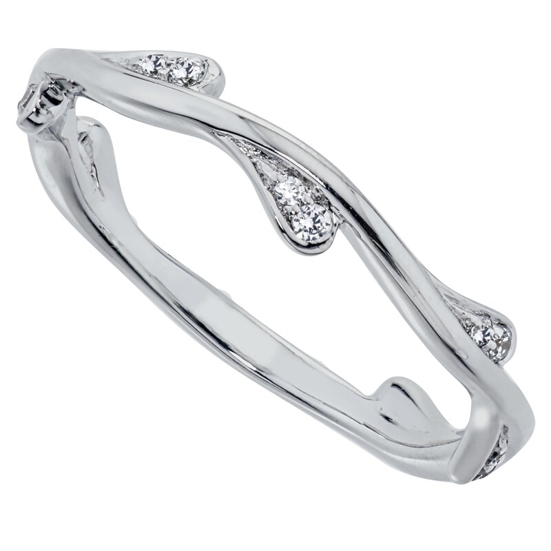 Main Image 1 of 1/10 CT. T.W. Diamond Vine Band in 14K White Gold