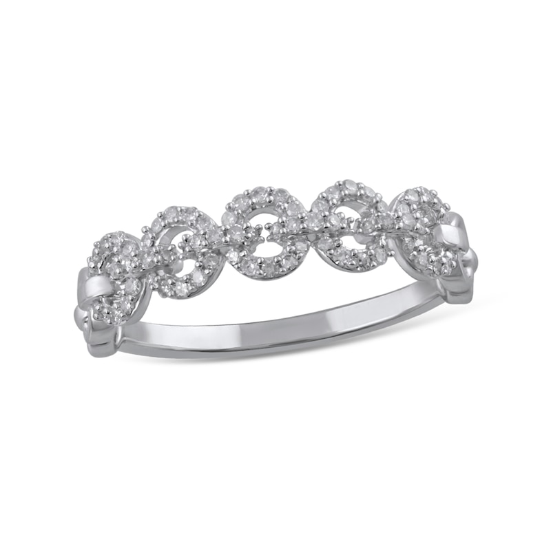 1/5 CT. T.W. Diamond Circle Link Band in 10K White Gold