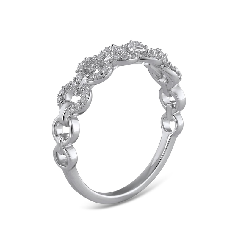 1/5 CT. T.W. Diamond Circle Link Band in 10K White Gold