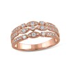 Thumbnail Image 0 of 1/3 CT. T.W. Diamond Triple Row Art Deco Ring in 10K Rose Gold
