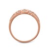 Thumbnail Image 2 of 1/3 CT. T.W. Diamond Triple Row Art Deco Ring in 10K Rose Gold
