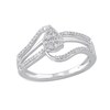 Thumbnail Image 1 of 1/4 CT. T.W. Pear-Shaped Composite Diamond Bypass Split Shank Ring in Sterling Silver – Size 7