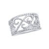 Thumbnail Image 1 of 5/8 CT. T.W. Diamond Open Filigree Ring in Sterling Silver – Size 7