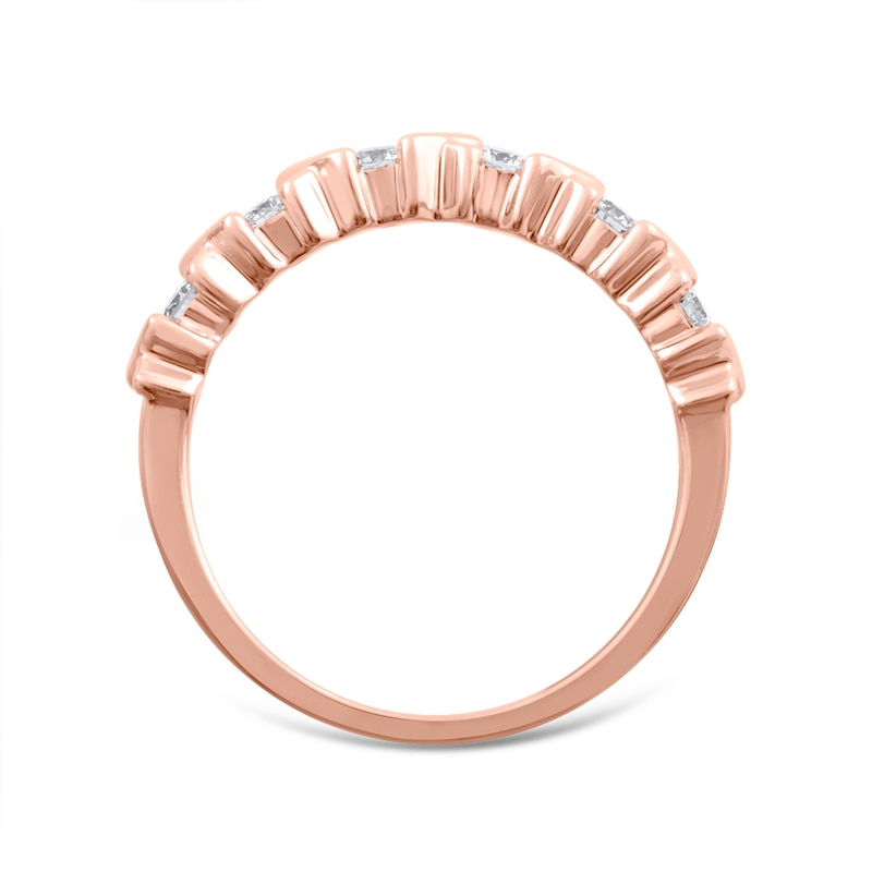 Main Image 2 of 1/4 CT. T.W. Diamond Alternating "XO" Band in 14K Rose Gold