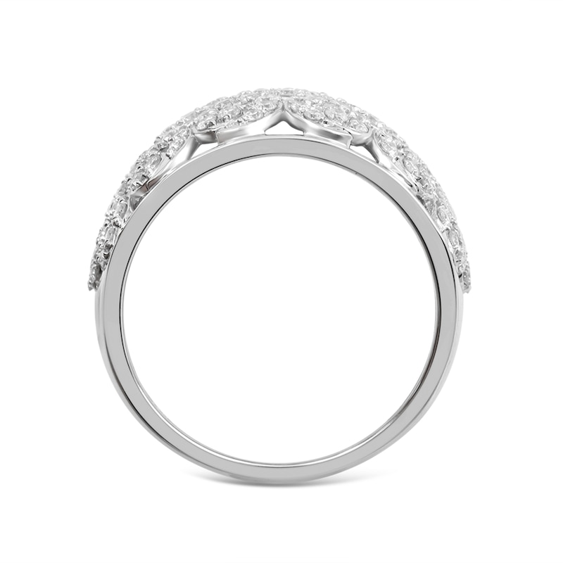 Main Image 2 of 1 CT. T.W. Diamond Swirl Dome Ring in 14K White Gold