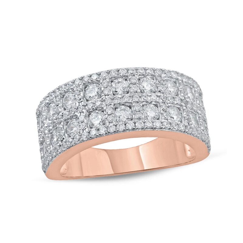 1-1/2 CT. T.W. Composite Diamond Multi-Row Ring in 10K Rose Gold