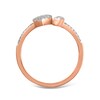 Thumbnail Image 2 of 1/5 CT. T.W. Diamond Heart and Crescent Moon Open Ring in 10K Rose Gold