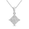Thumbnail Image 1 of 1/5 CT. T.W. Composite Princess-Cut Diamond Tilted Square Pendant in 10K White Gold