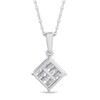 Thumbnail Image 2 of 1/5 CT. T.W. Composite Princess-Cut Diamond Tilted Square Pendant in 10K White Gold