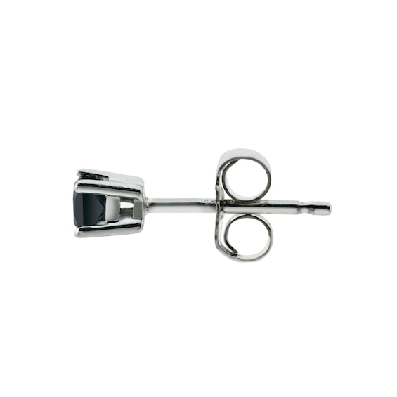 1/10 CT. Enhanced Black Princess-Cut Diamond Solitaire Single Stud Earring in 14K White Gold 1/10 CT. Enhanced Black Princess-Cut Diamond Solitaire Single Stud Earring in 14K White Gold