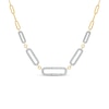 Thumbnail Image 0 of Diamond Accent Paper Clip Necklace in Sterling Silver with 18K Gold Plate – 19"