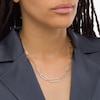 Thumbnail Image 1 of Diamond Accent Paper Clip Necklace in Sterling Silver with 18K Gold Plate – 19"